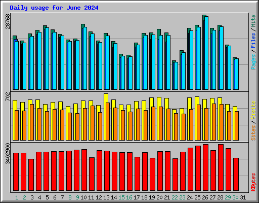 Daily usage for June 2024