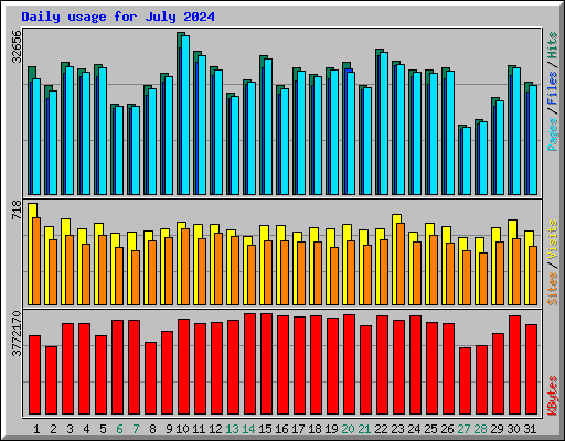 Daily usage for July 2024