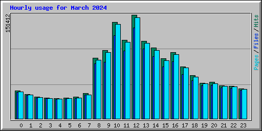 Hourly usage for March 2024